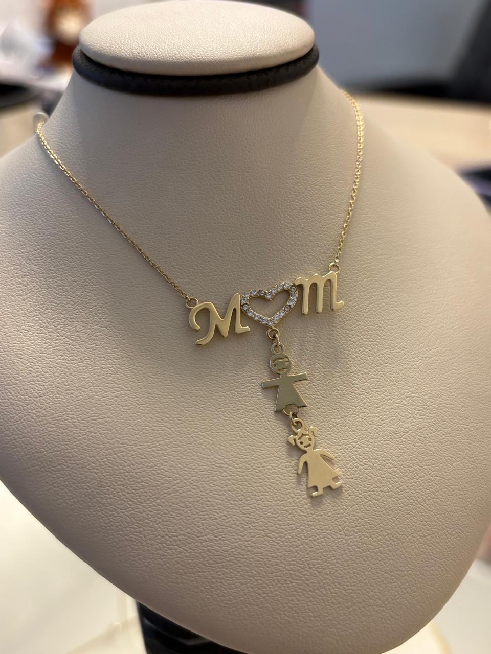 CADENA MOM 2NIÑOS 14K 3.2GR
